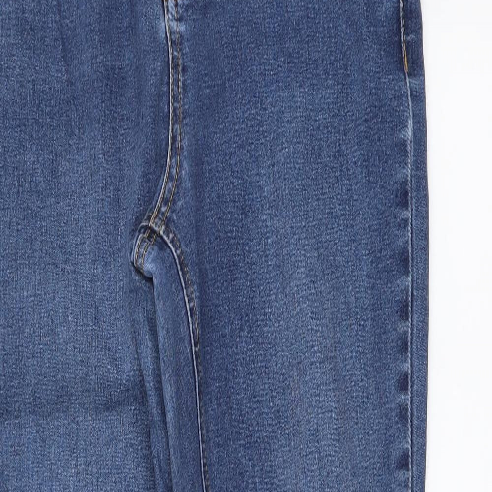 New Look Girls Blue Cotton Skinny Jeans Size 14 Years Regular Button