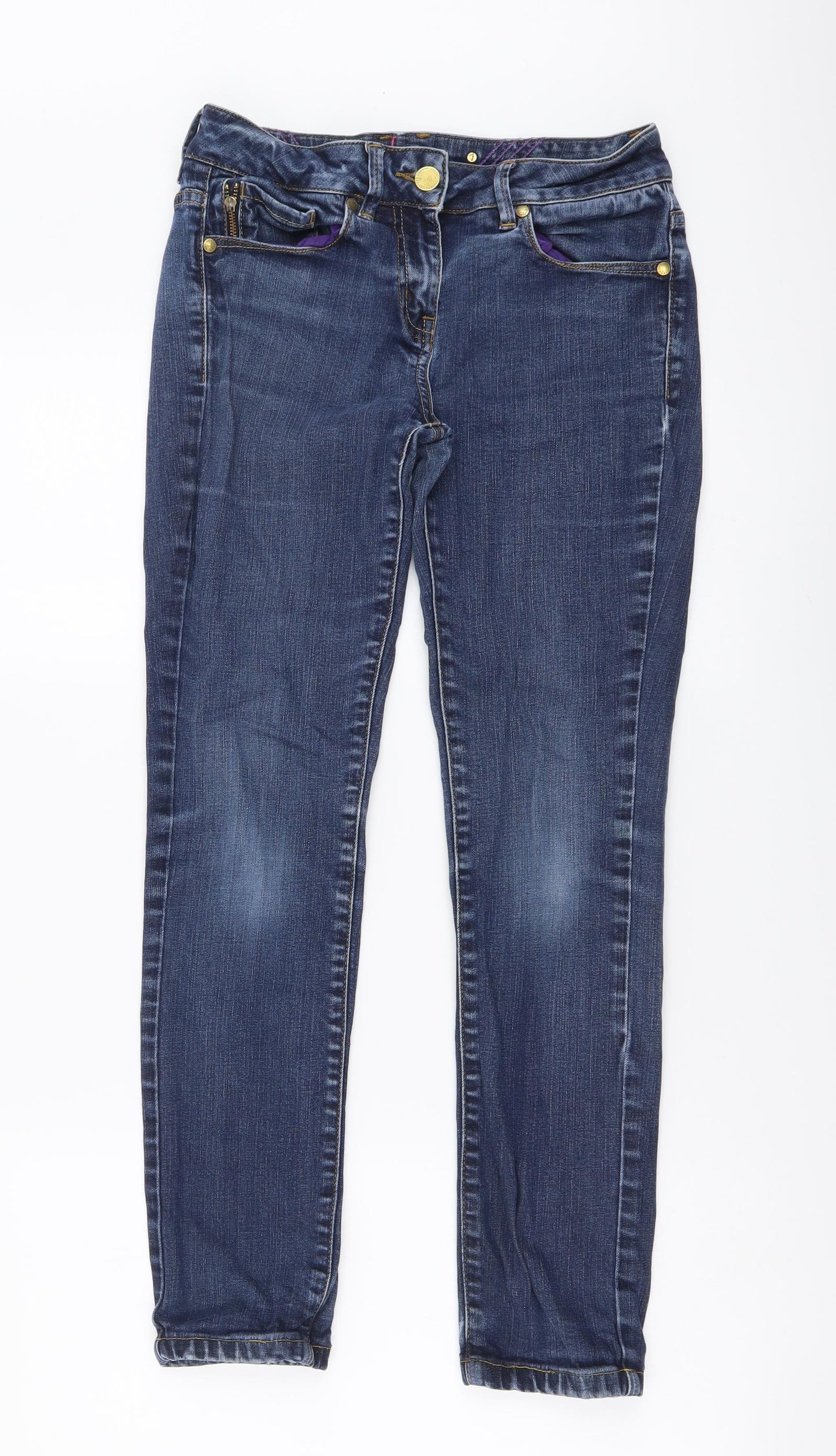Jasper Conran Womens Blue Cotton Skinny Jeans Size 10 L27 in Regular Button