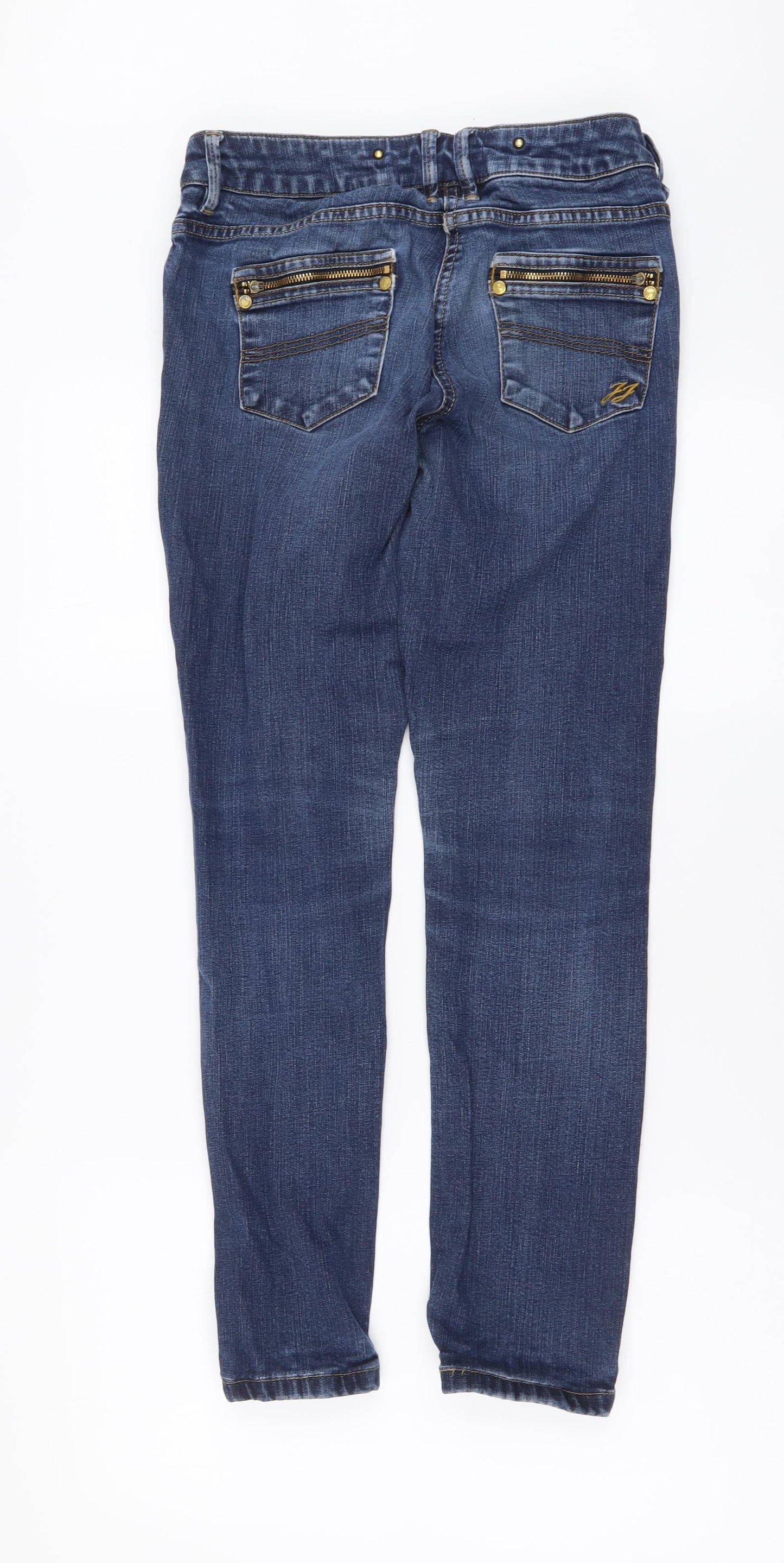 Jasper Conran Womens Blue Cotton Skinny Jeans Size 10 L27 in Regular Button