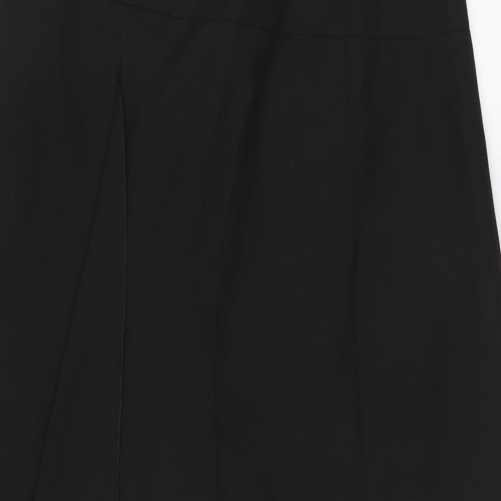 Marks and Spencer Womens Black Polyester A-Line Skirt Size 10 Zip