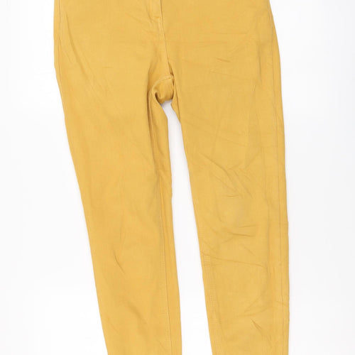Papaya Womens Yellow Cotton Skinny Jeans Size 10 L20 in Regular Button