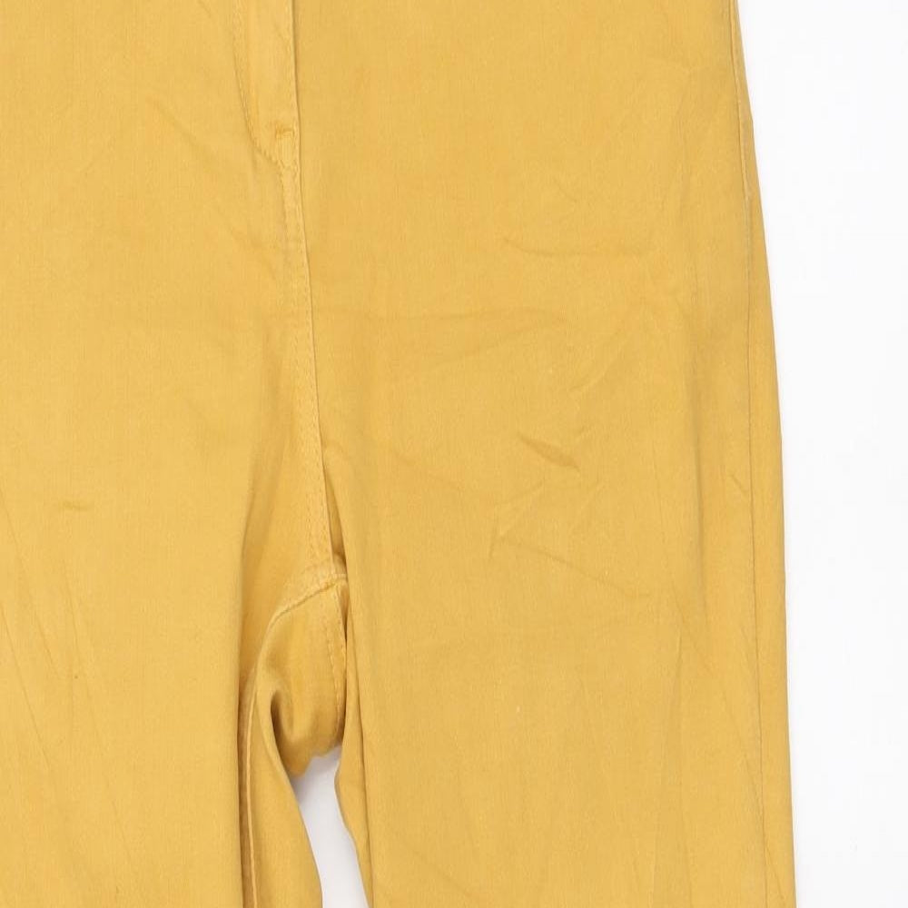 Papaya Womens Yellow Cotton Skinny Jeans Size 10 L20 in Regular Button