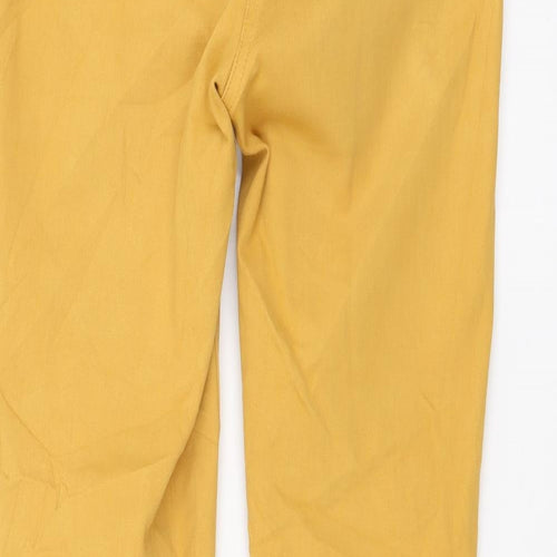 Papaya Womens Yellow Cotton Skinny Jeans Size 10 L20 in Regular Button