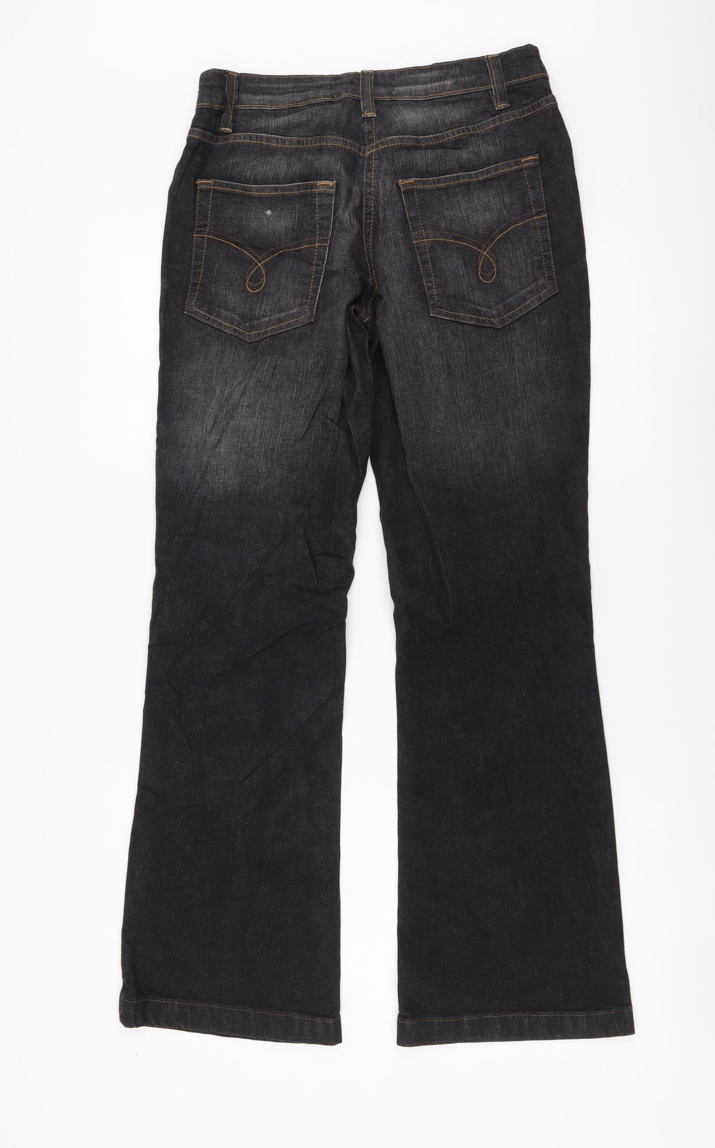 Papaya Womens Grey Cotton Bootcut Jeans Size 28 in L30 in Regular Button