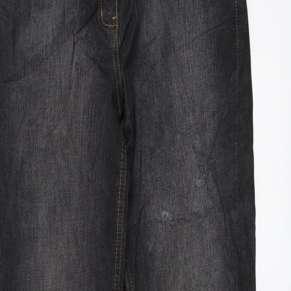 Papaya Womens Grey Cotton Bootcut Jeans Size 28 in L30 in Regular Button