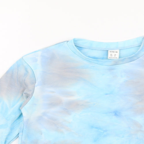SheIn Girls Blue Polyester Pullover Sweatshirt Size 5 Years Pullover