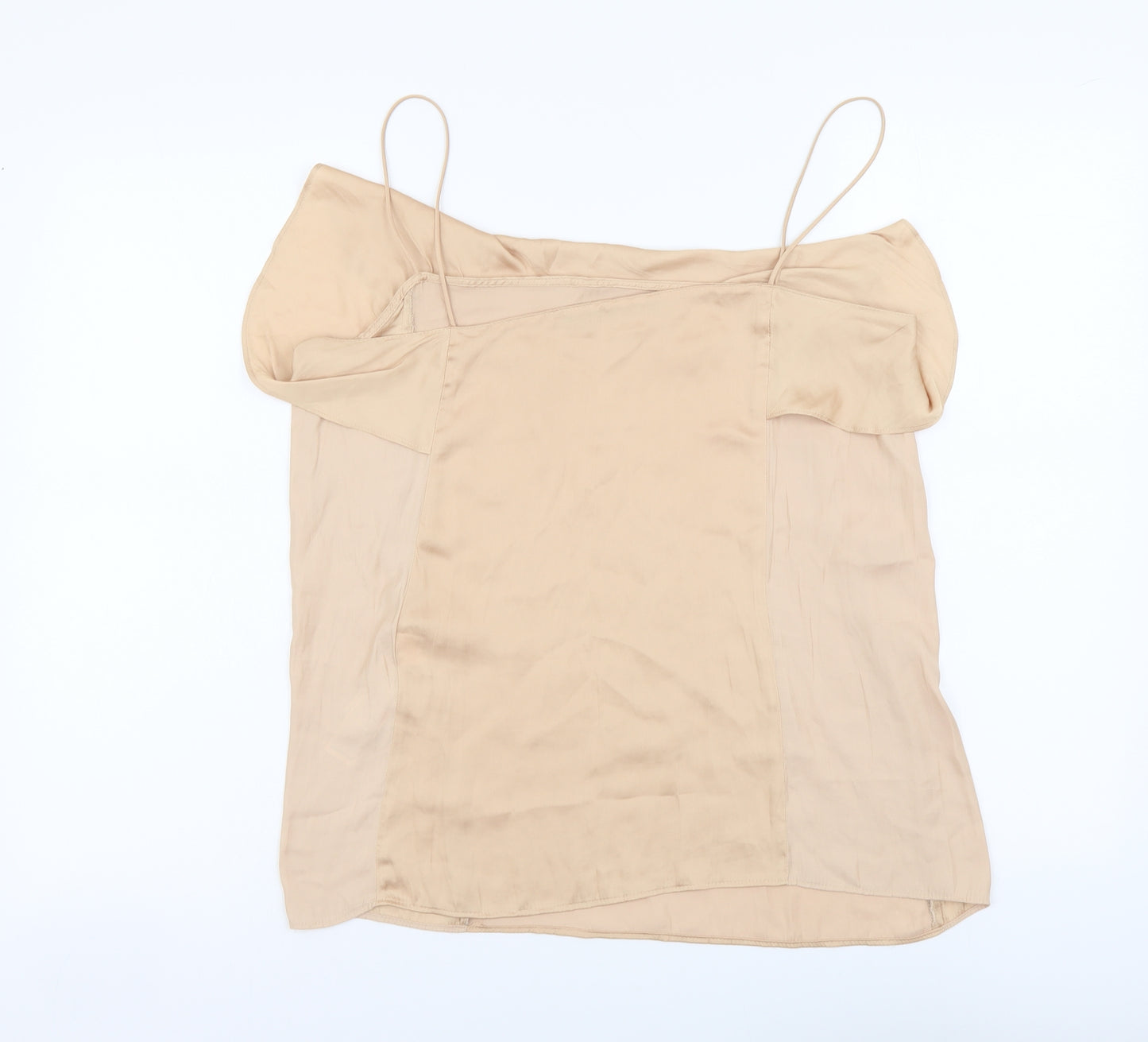 Zara Womens Beige Polyester Camisole Tank Size M Square Neck