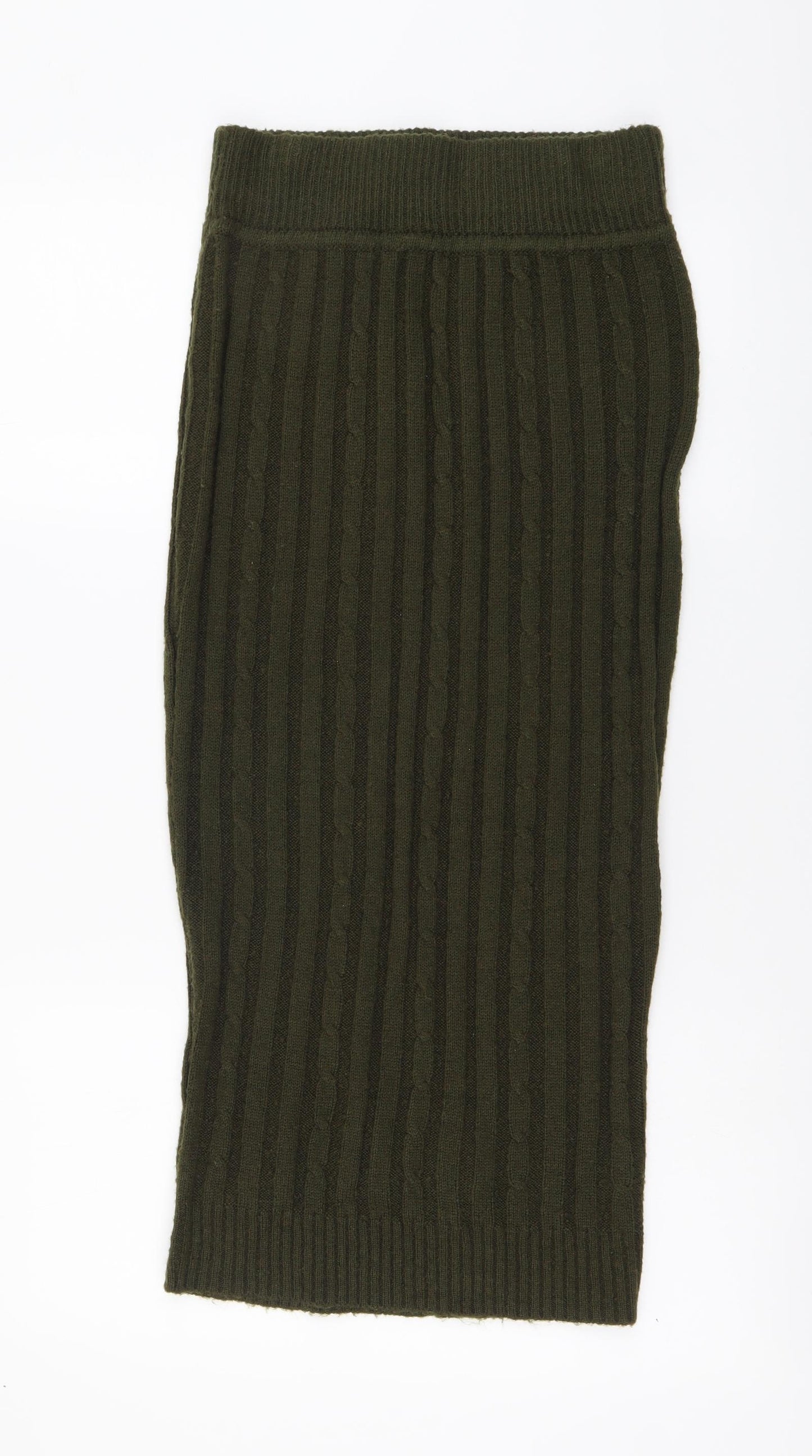 Atmosphere Womens Green Acrylic A-Line Skirt Size 10 Drawstring