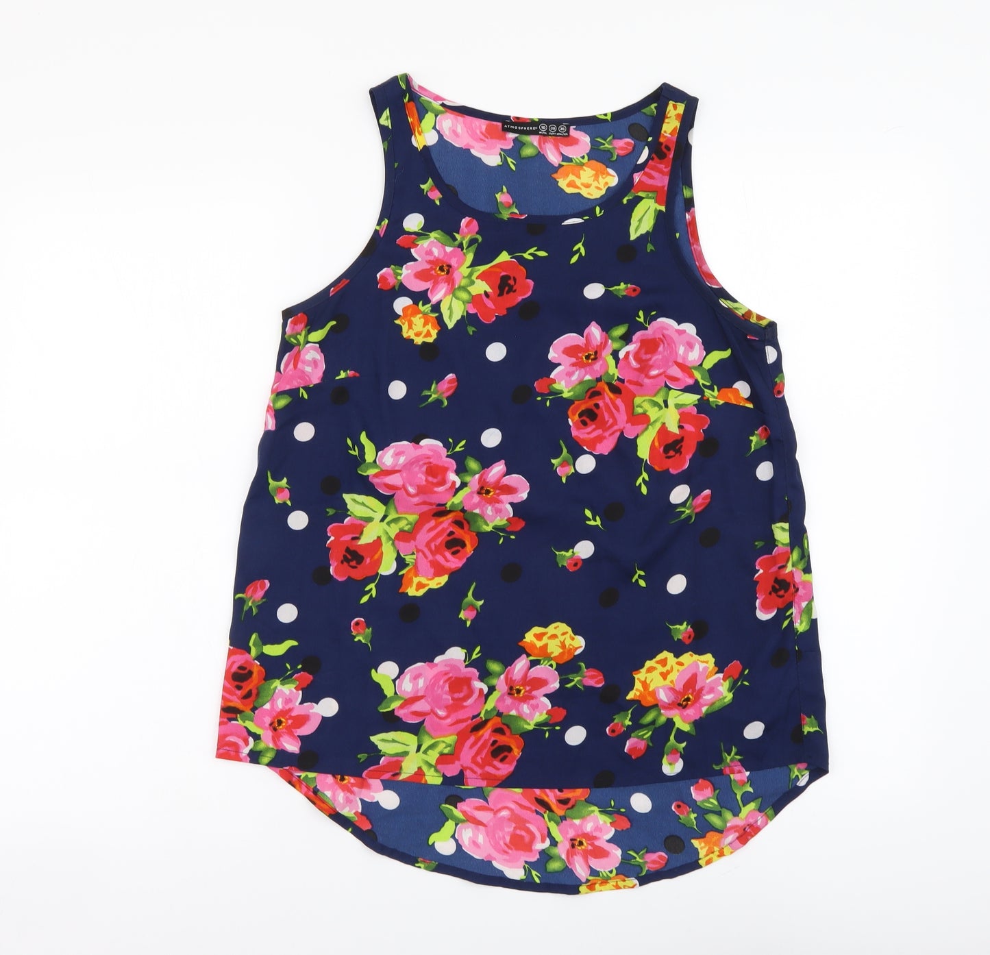 Atmosphere Womens Multicoloured Floral Polyester Basic Tank Size 10 Scoop Neck