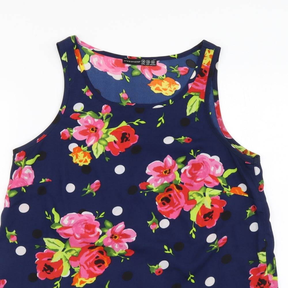 Atmosphere Womens Multicoloured Floral Polyester Basic Tank Size 10 Scoop Neck