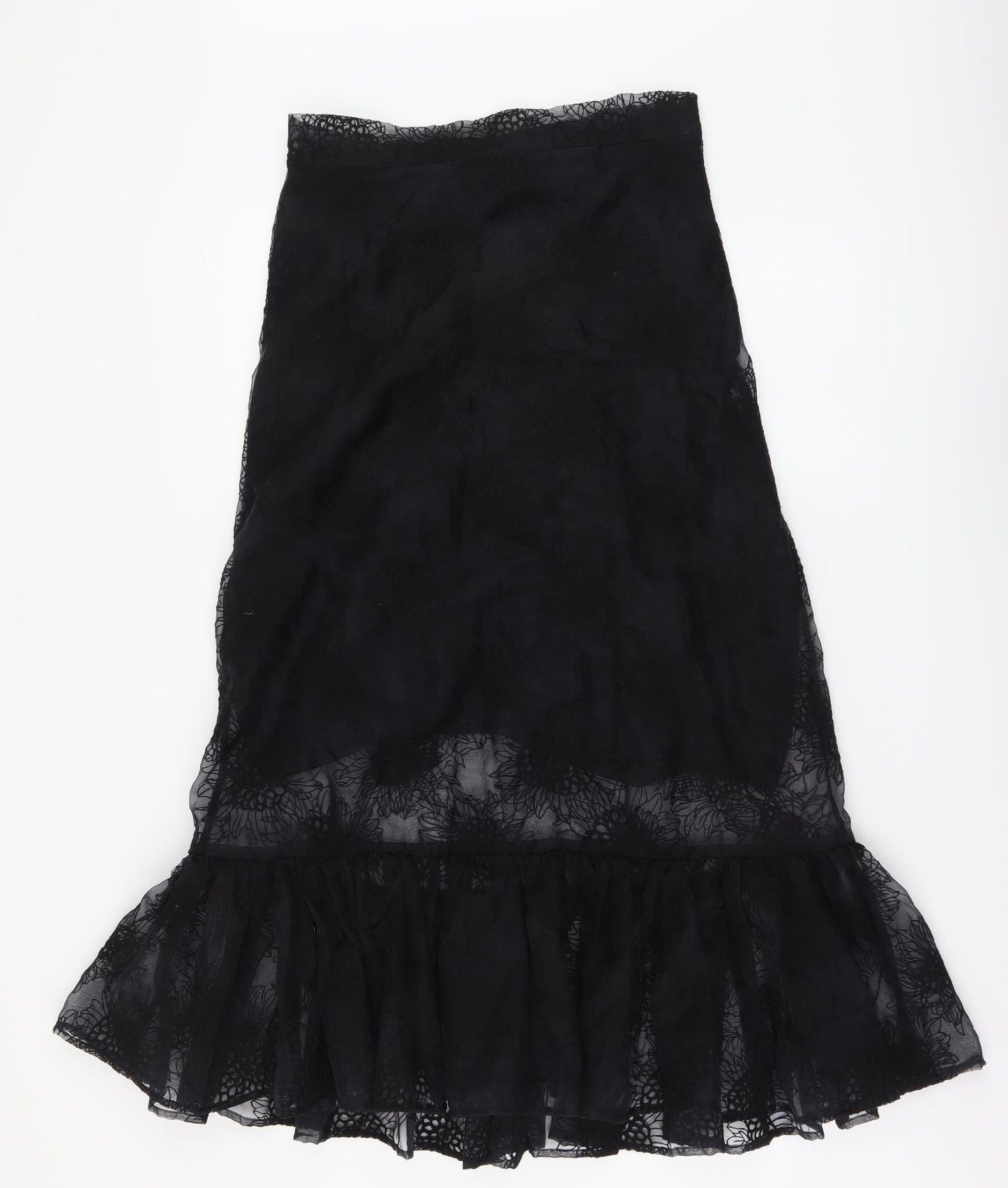 H&M Womens Black Polyester Trumpet Skirt Size L Zip