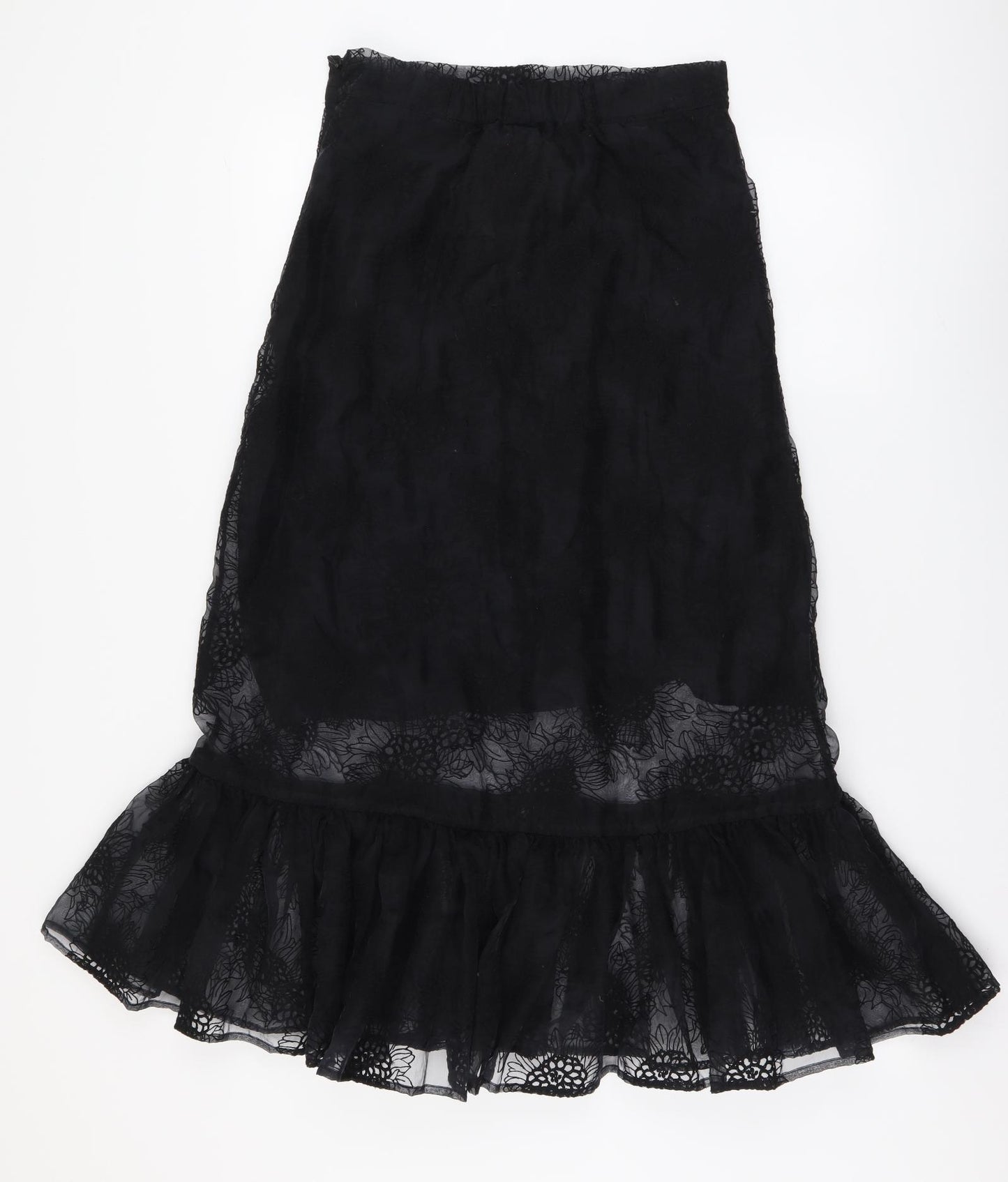 H&M Womens Black Polyester Trumpet Skirt Size L Zip