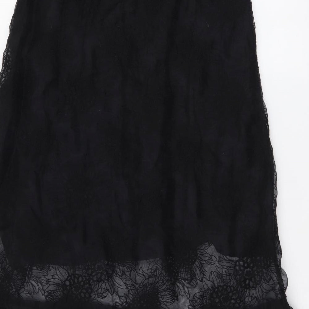 H&M Womens Black Polyester Trumpet Skirt Size L Zip