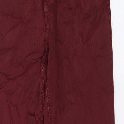 Marks and Spencer Womens Red Cotton Skinny Jeans Size 12 L27 in Regular Button