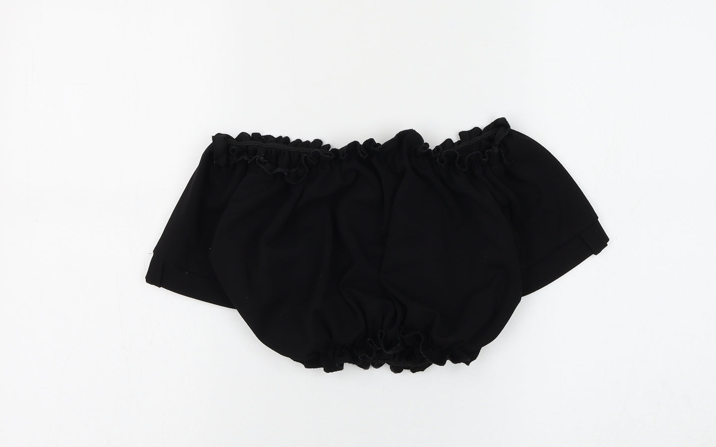 Cameo Rose Womens Black Polyester Cropped Blouse Size 12 Off the Shoulder