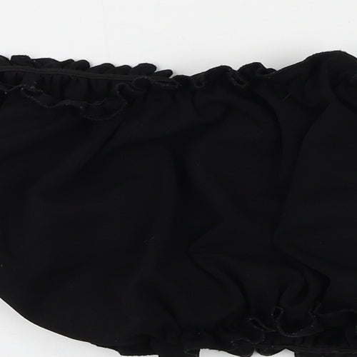 Cameo Rose Womens Black Polyester Cropped Blouse Size 12 Off the Shoulder