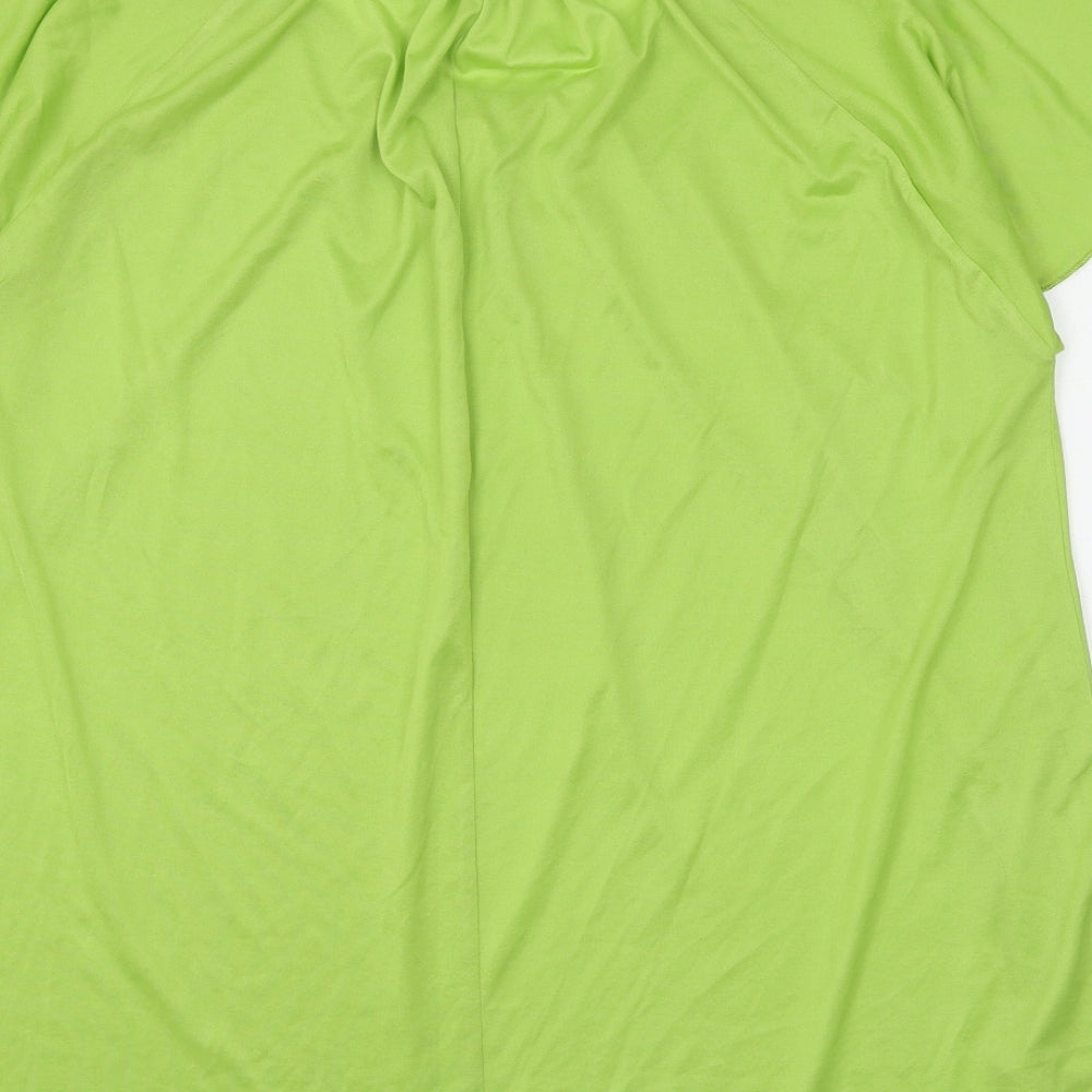 Marina Kaneva Womens Green Polyester Basic Blouse Size 16 Round Neck