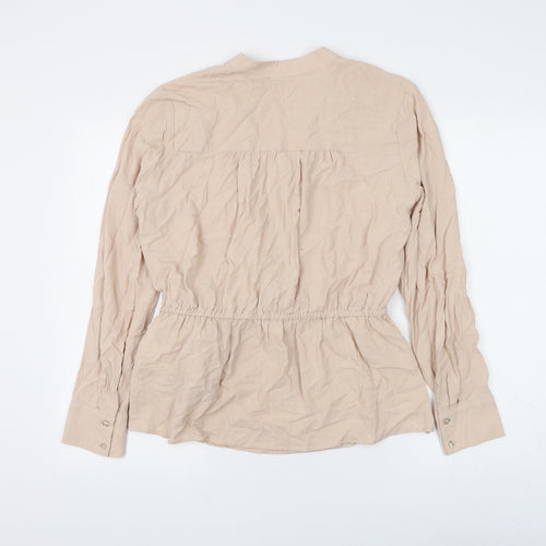Marks and Spencer Womens Pink Viscose Wrap Blouse Size 14 V-Neck