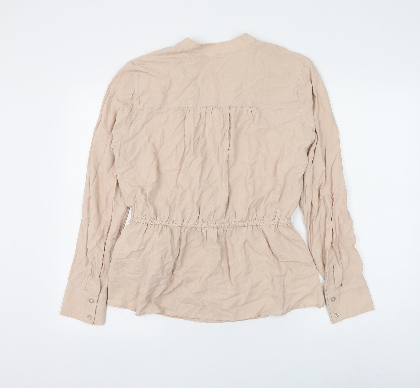 Marks and Spencer Womens Pink Viscose Wrap Blouse Size 14 V-Neck