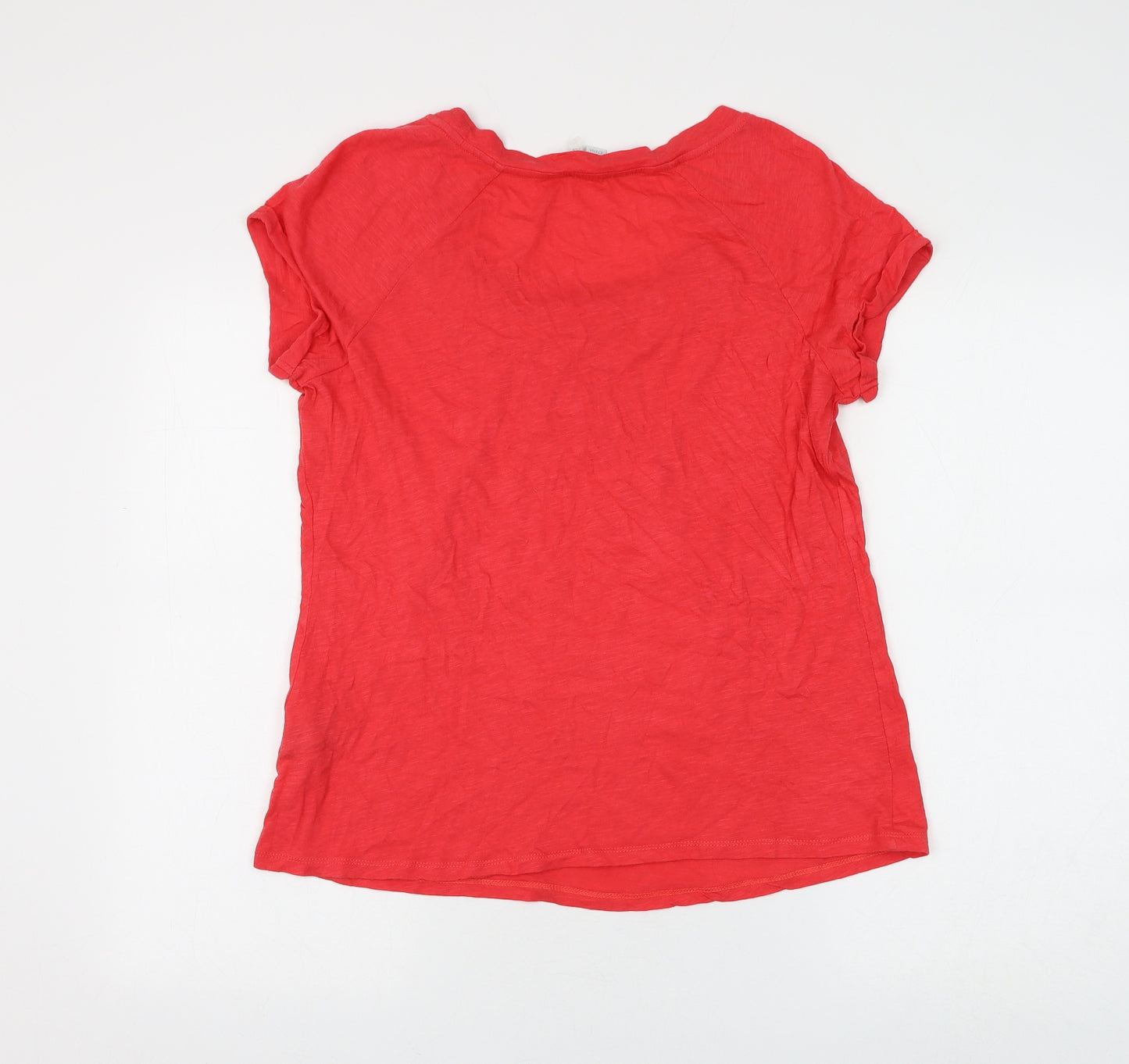 Boden Womens Red Cotton Basic Blouse Size 12 Scoop Neck