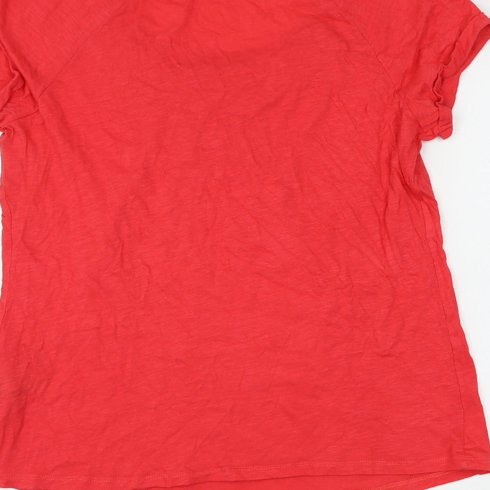 Boden Womens Red Cotton Basic Blouse Size 12 Scoop Neck