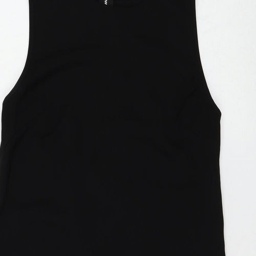 Glamorous Womens Black Polyester Shift Size S Round Neck Zip