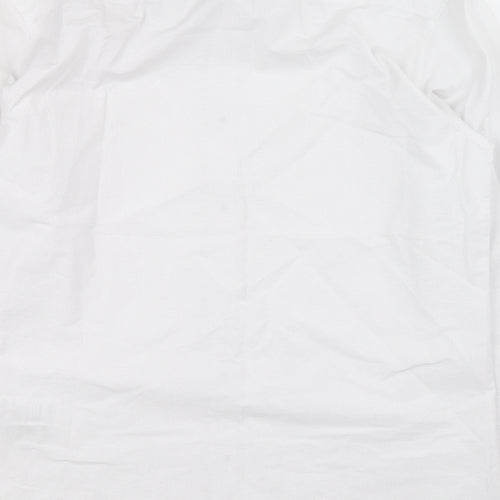 The Collection Mens White Cotton Button-Up Size M Collared Button