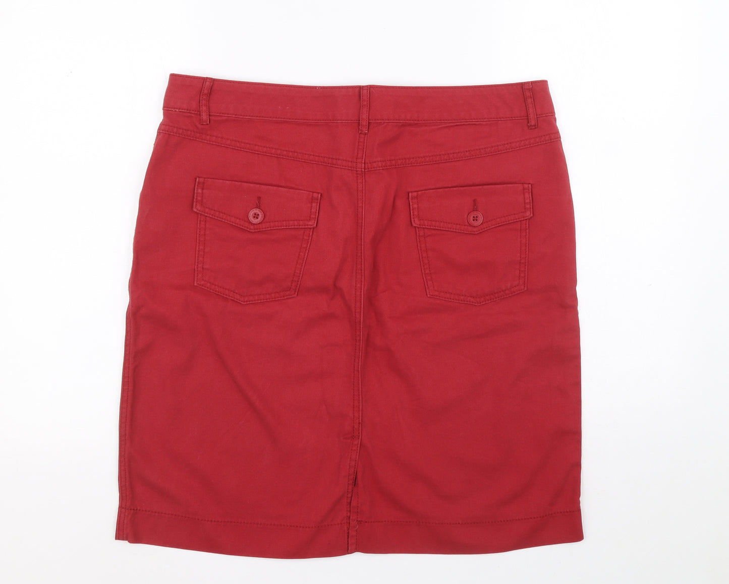 Marks and Spencer Womens Pink Cotton Cargo Skirt Size 14 Zip