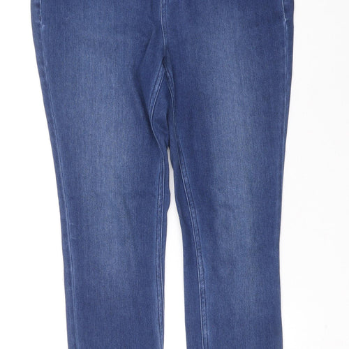 NEXT Womens Blue Cotton Skinny Jeans Size 10 L27 in Slim Zip