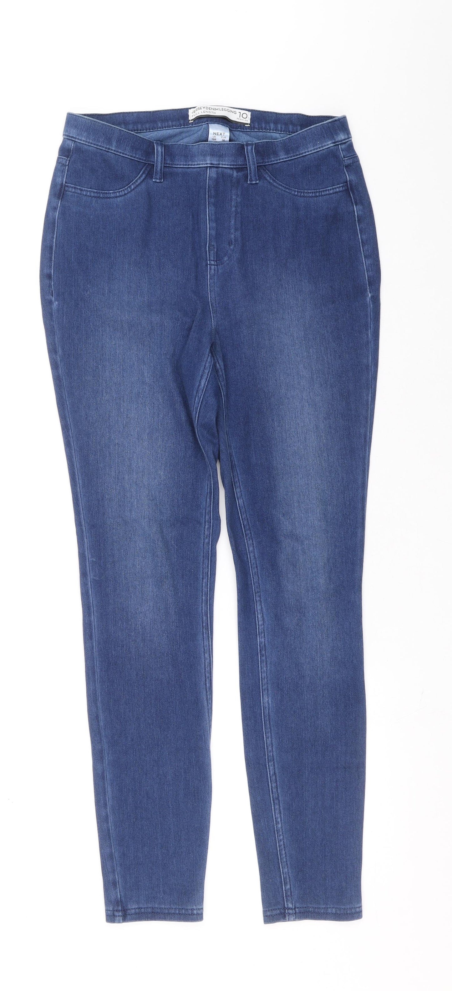 NEXT Womens Blue Cotton Skinny Jeans Size 10 L27 in Slim Zip