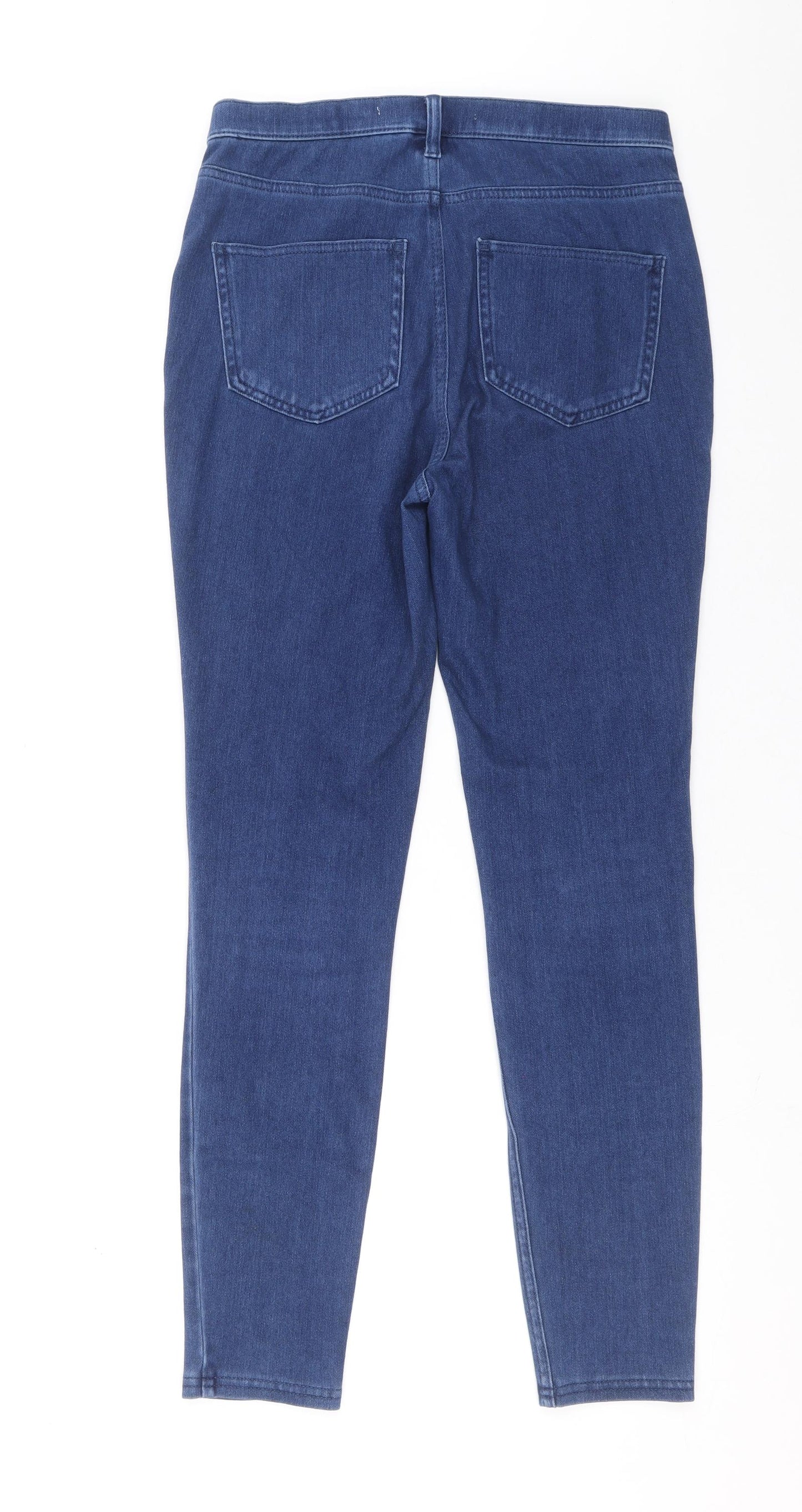 NEXT Womens Blue Cotton Skinny Jeans Size 10 L27 in Slim Zip