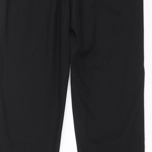 H&M Womens Black Polyester Carrot Trousers Size 36 L28 in Regular Zip