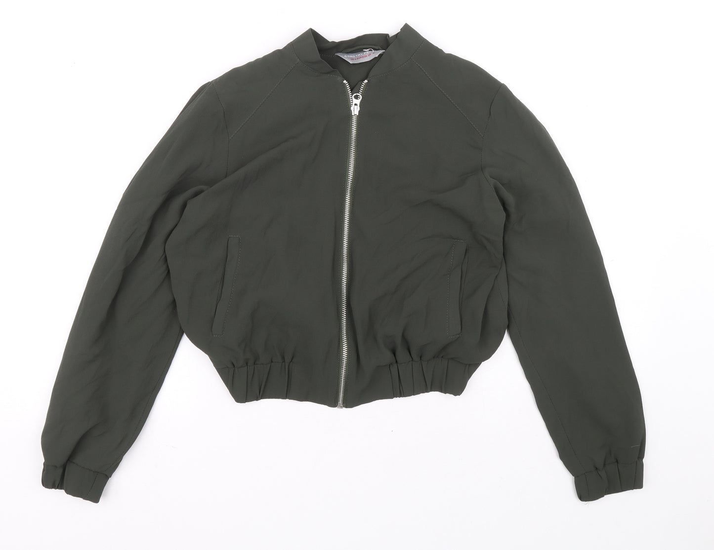 Dorothy Perkins Womens Green Bomber Jacket Jacket Size 8 Zip