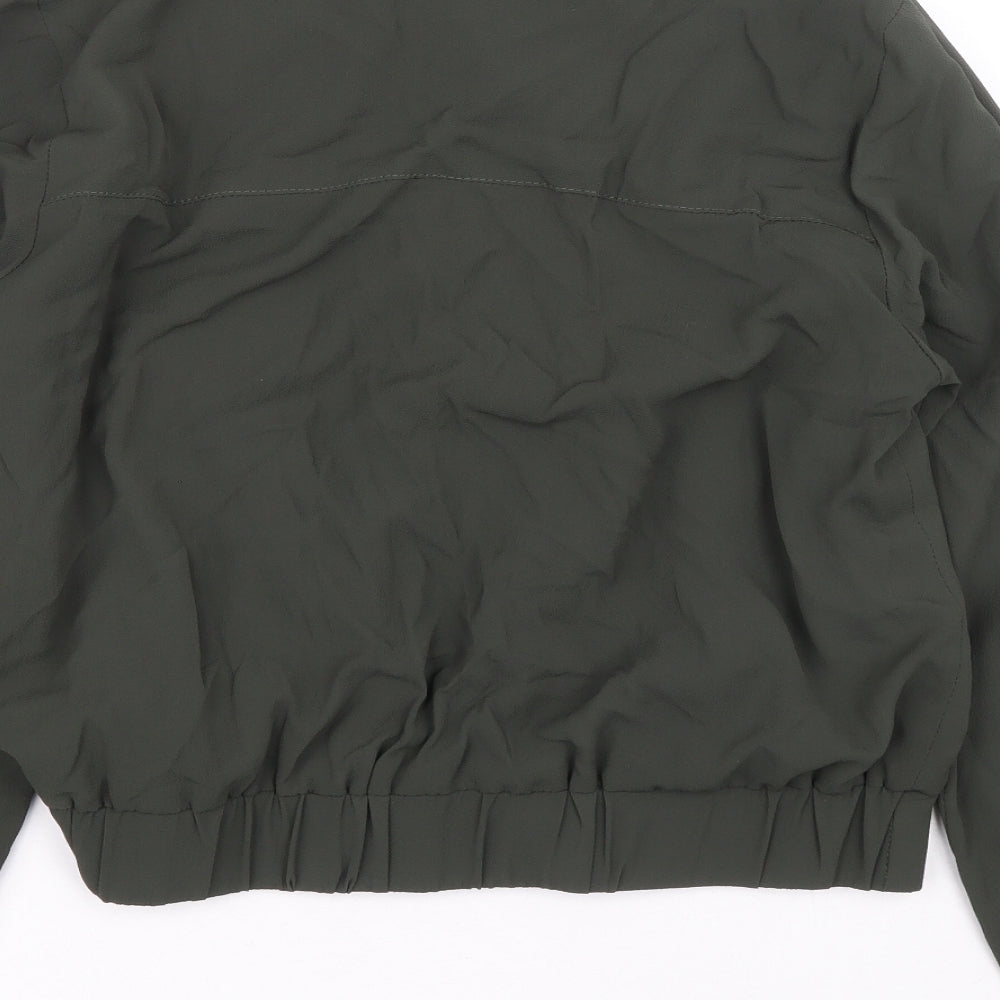 Dorothy Perkins Womens Green Bomber Jacket Jacket Size 8 Zip