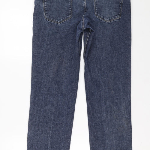 Preworn Mens Blue Cotton Straight Jeans L30 in Regular Zip