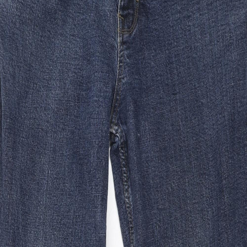 Preworn Mens Blue Cotton Straight Jeans L30 in Regular Zip