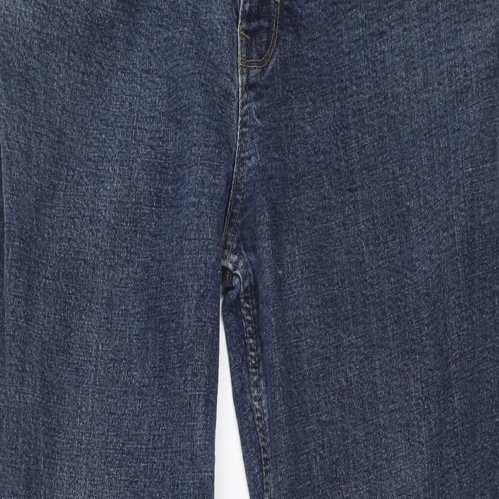 Preworn Mens Blue Cotton Straight Jeans L30 in Regular Zip