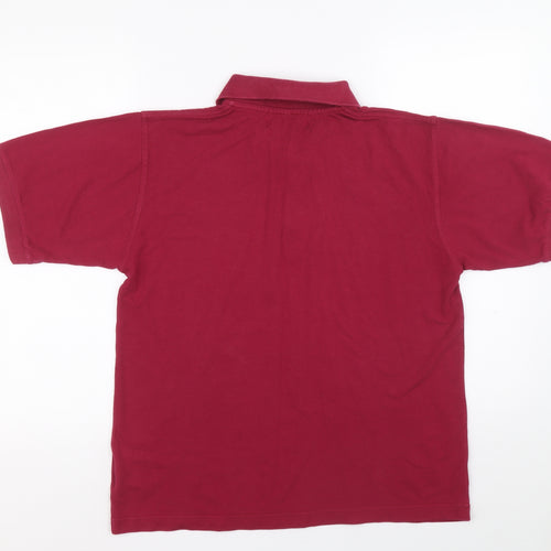 Antartex Mens Pink 100% Cotton Polo Size S Collared Button