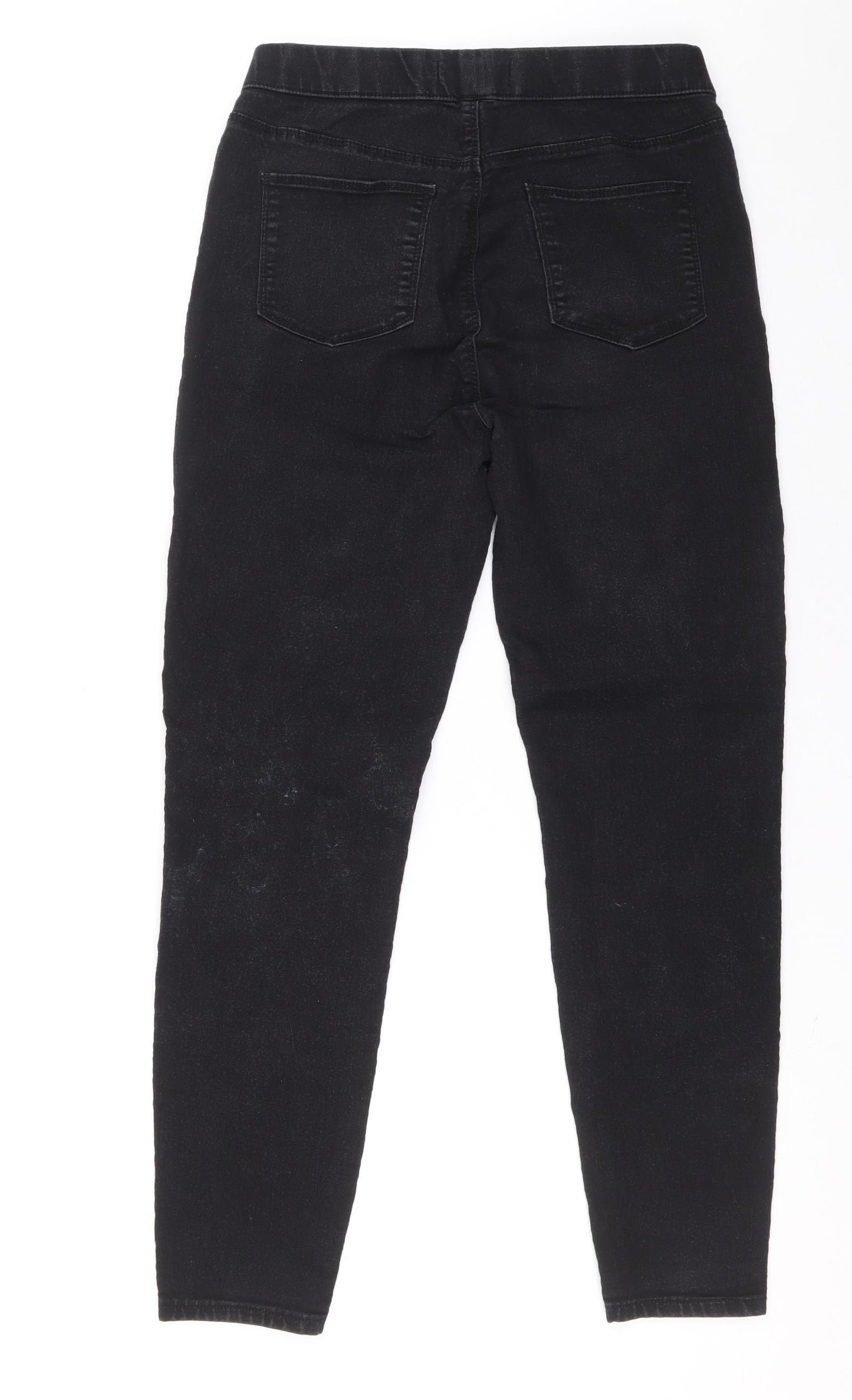 KATE Womens Black Cotton Jegging Trousers Size 12 L26 in Slim