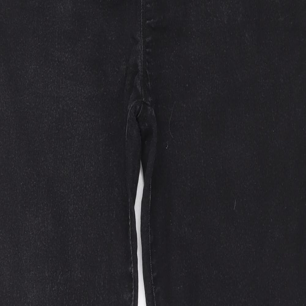 KATE Womens Black Cotton Jegging Trousers Size 12 L26 in Slim