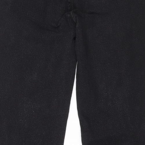 KATE Womens Black Cotton Jegging Trousers Size 12 L26 in Slim