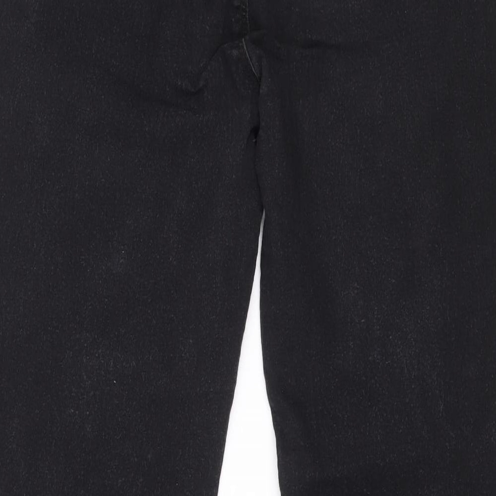 KATE Womens Black Cotton Jegging Trousers Size 12 L26 in Slim