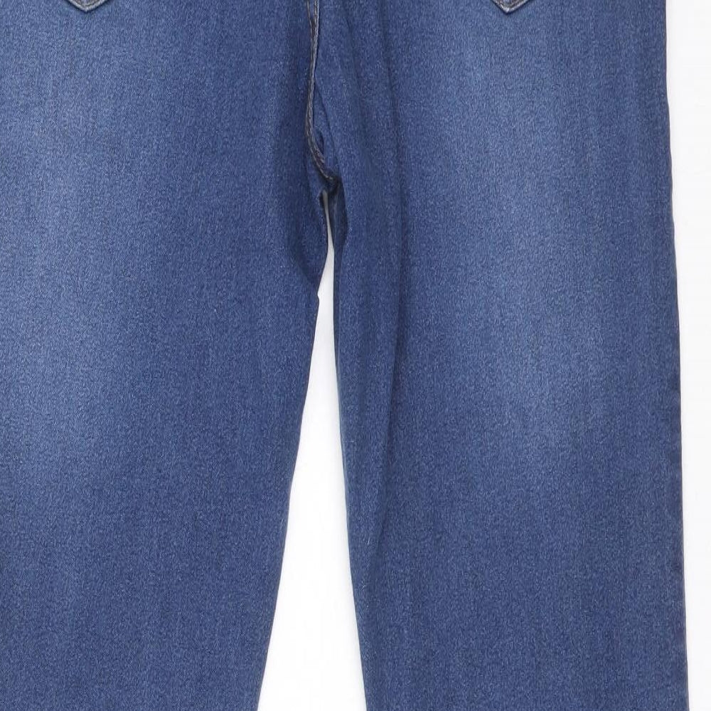 Boohoo Womens Blue Cotton Skinny Jeans Size 14 L28.5 in Slim Zip
