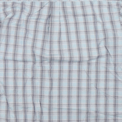 TU Mens Blue Plaid Cotton Button-Up Size XL Collared Button