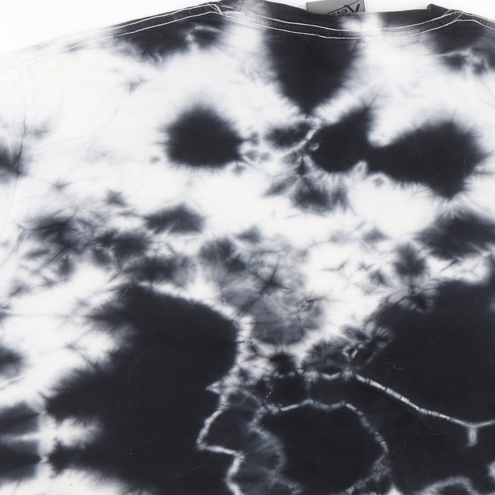 Blitz Womens Black 100% Cotton Ringer T-Shirt Size M Crew Neck - Tie dye