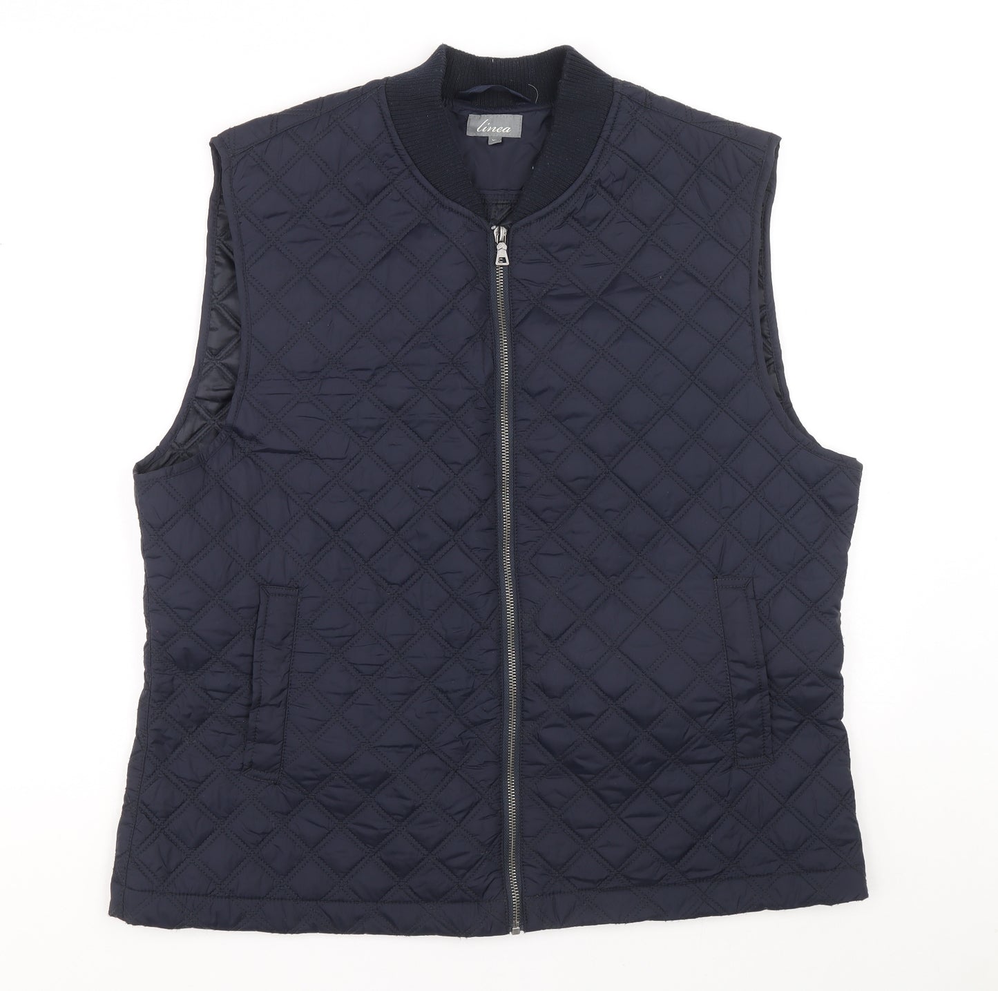 Linea Mens Blue Gilet Coat Size XL Zip
