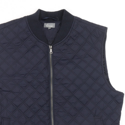 Linea Mens Blue Gilet Coat Size XL Zip
