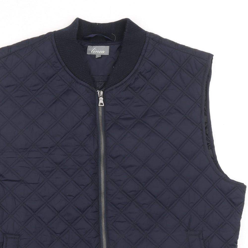 Linea Mens Blue Gilet Coat Size XL Zip
