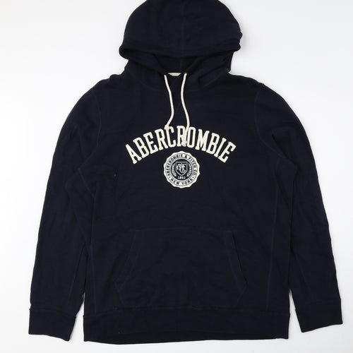 Abercrombie & Fitch Mens Blue Cotton Pullover Hoodie Size XL
