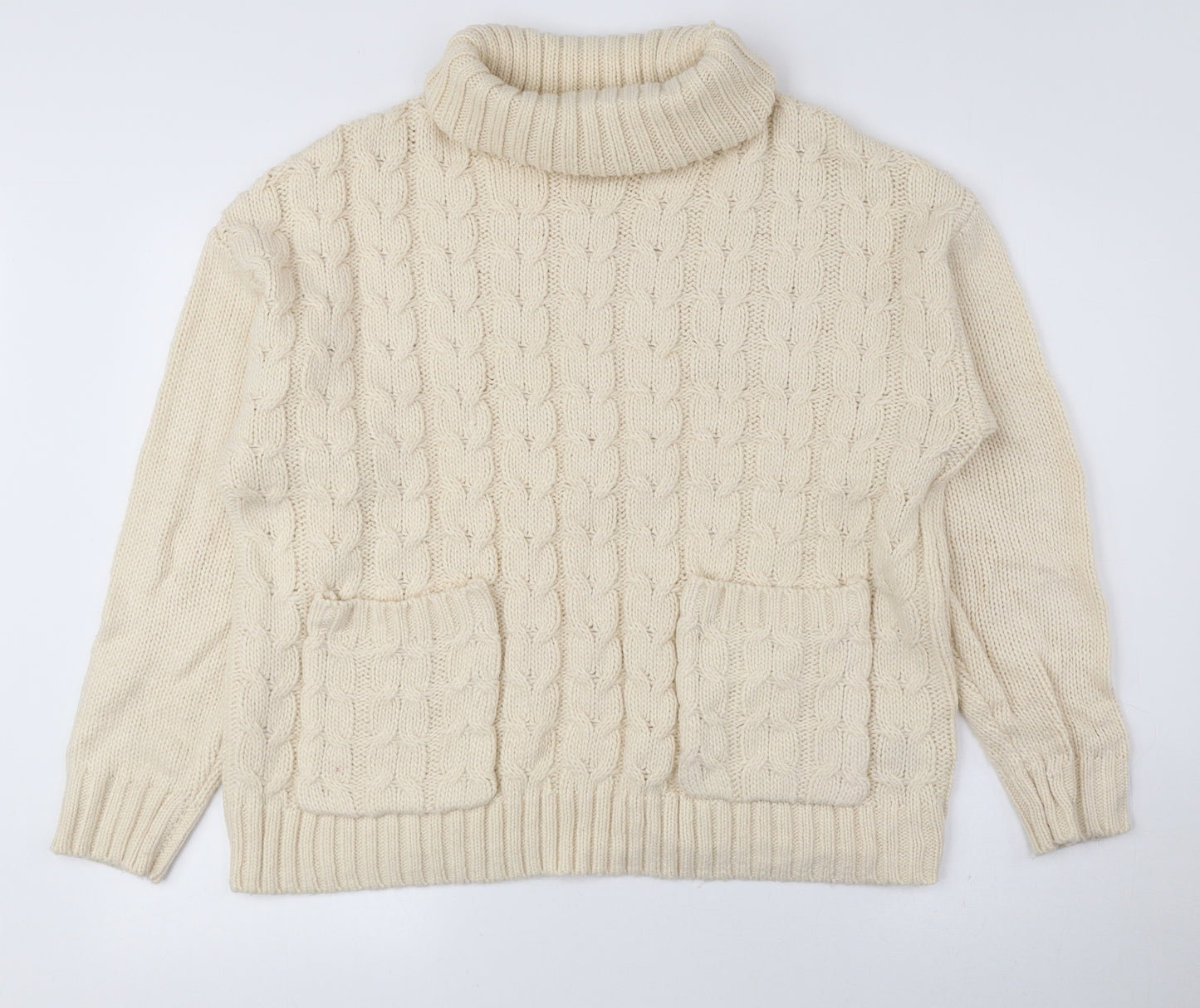 Primark Womens Brown Roll Neck Acrylic Pullover Jumper Size L